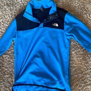 Blue and black north face fleece